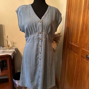 Denim Button-Down Dress